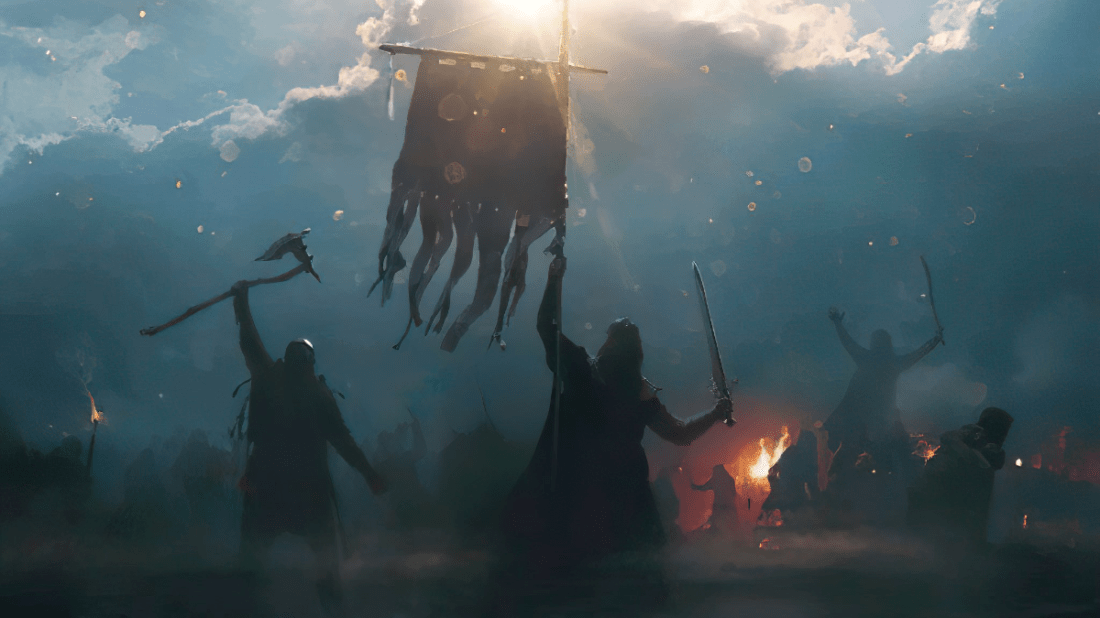 Mustering of the Rohirrim banner